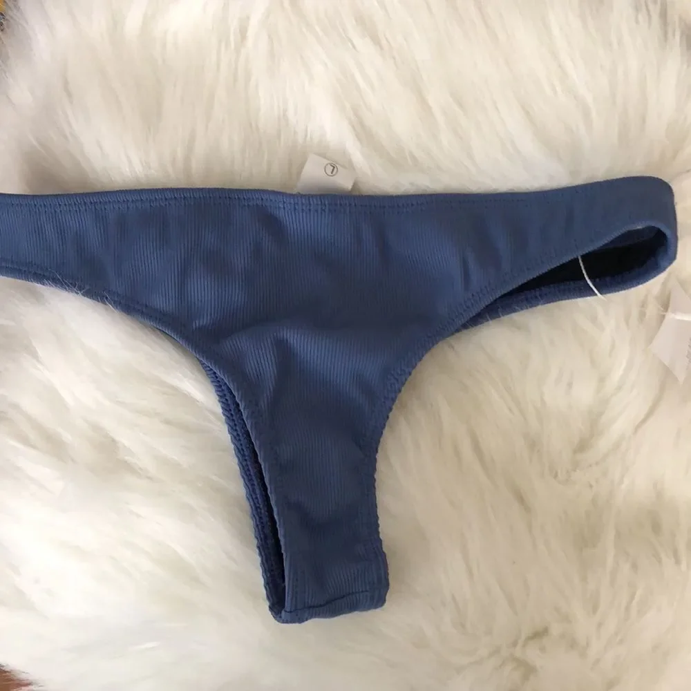 NWT Ana Bikinis Brazilian cut Blue bikini bottoms L
